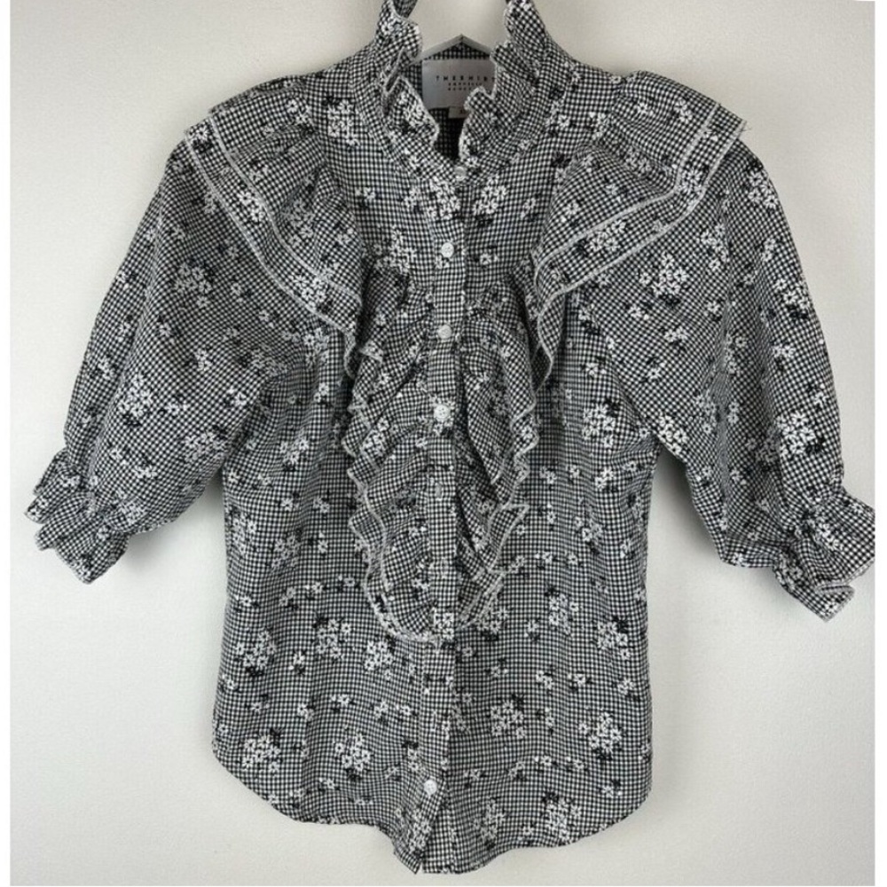 The Shirt by Rochelle Behrens Black and White Checkered Blouse